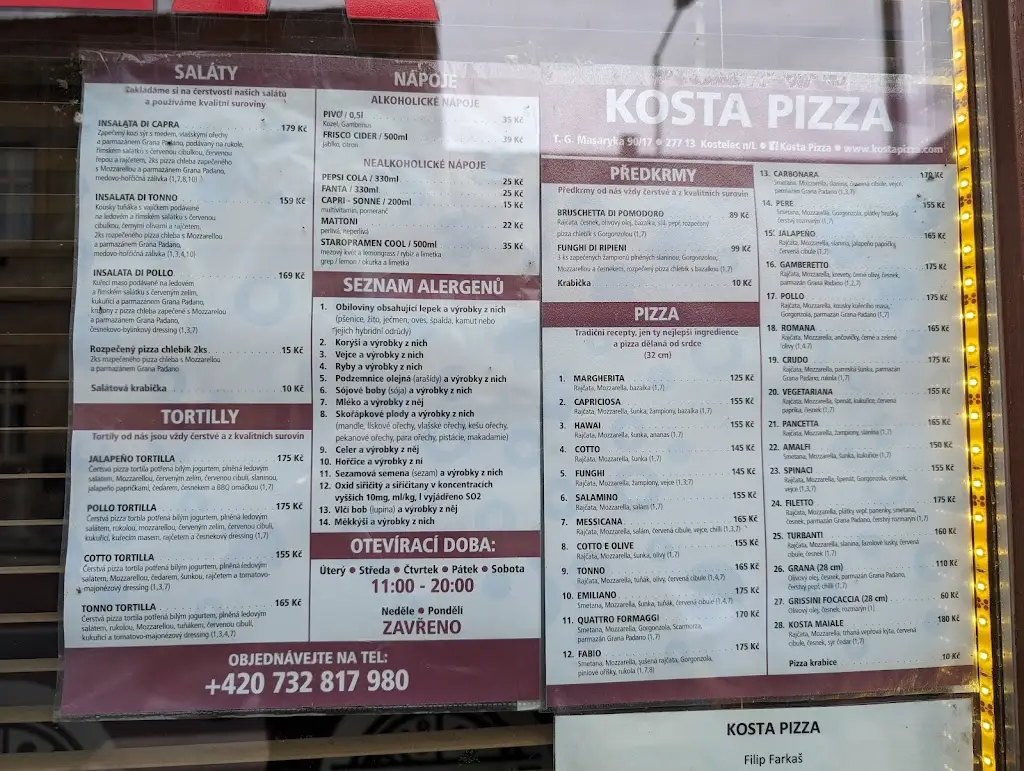 Menu_KOSTA PIZZA_Kostelec nad Labem_image_1