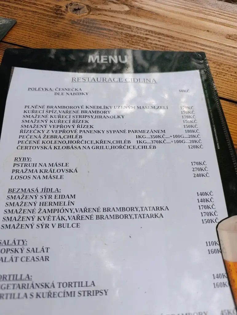 Menu_Restaurace Cidlina_Libice nad Cidlinou_image_1