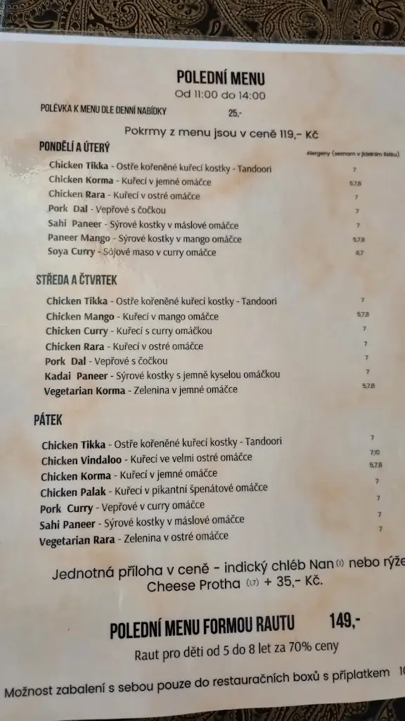 Menu_Indická restaurace Tandoor_Okres Tábor_image_3