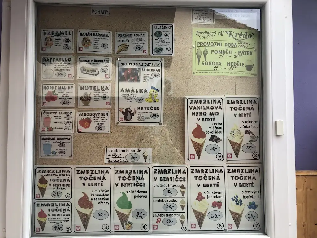 Menu_Zmrzlinový ráj Krédo_Loučeň_image_1