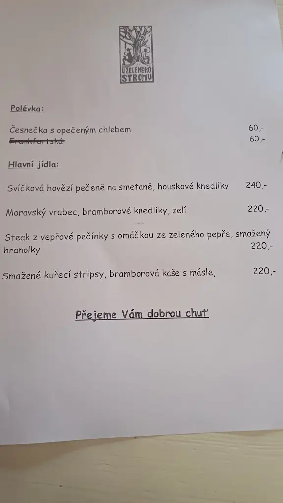 Menu_Green Tree Restaurant_Okres Tábor_image_1