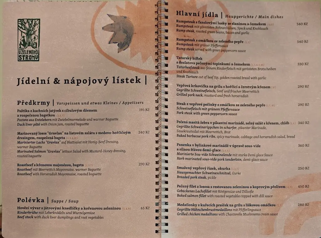 Menu_Green Tree Restaurant_Okres Tábor_image_3