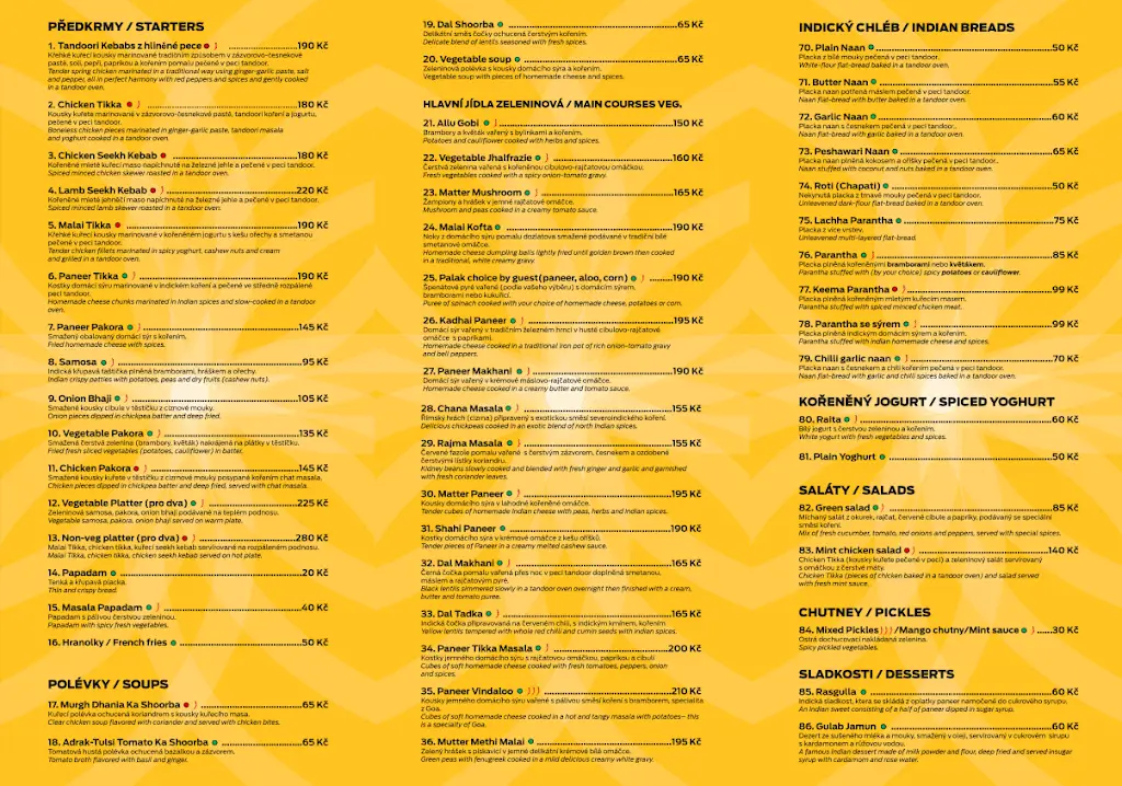 Menu_Namastaey India Mělník_Mělník_immagine_2