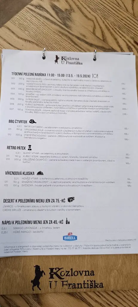 Menu_Pub Kozlovna U Františka_Okres Tábor_image_1