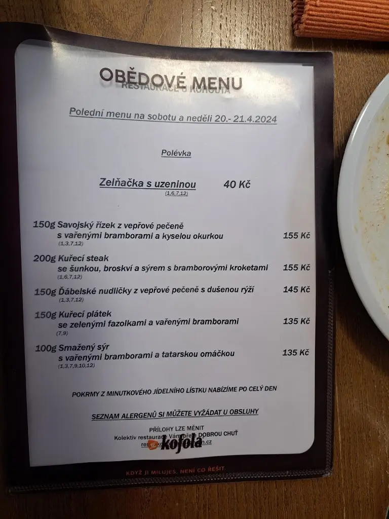 Menu_Restaurace u Kohouta_Kralupy nad Vltavou_image_1