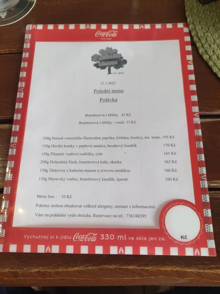 Menu_U Zeleného stromu Kralupy_Kralupy nad Vltavou_image_2