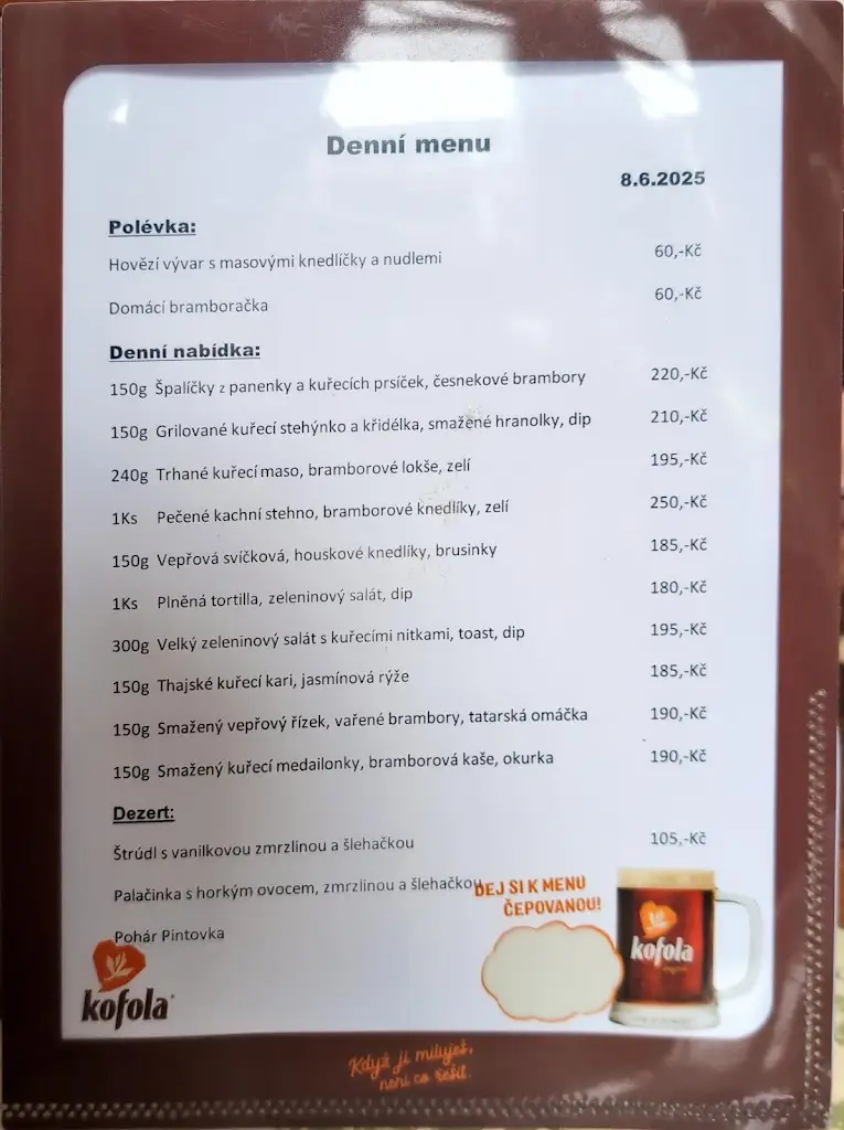 Menu_restaurant Pintovka_Okres Tábor_image_2