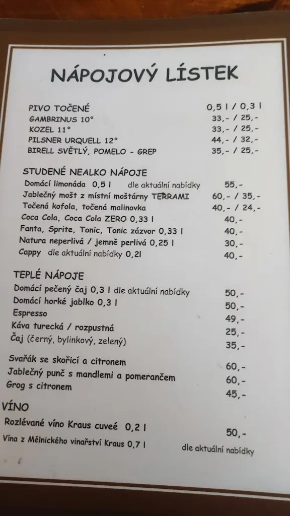 Menu_Restaurace Zlatý lev_Mšeno_immagine_2