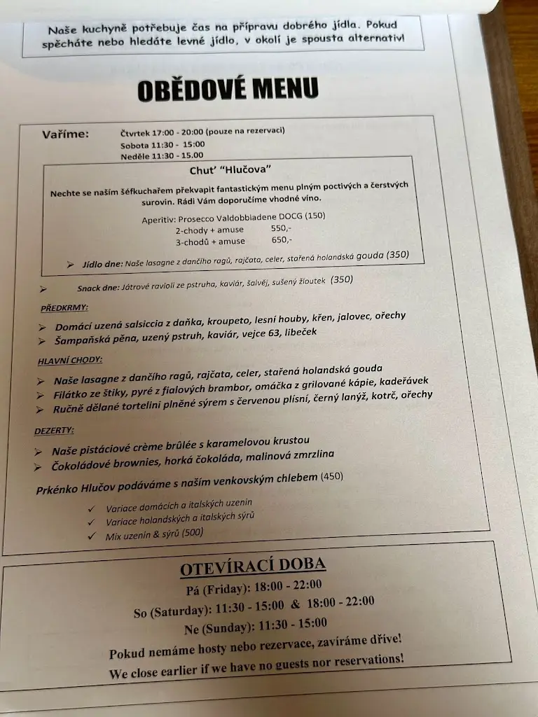 Menu_Restaurace & Penzion Hlučov_Mšeno_immagine_2