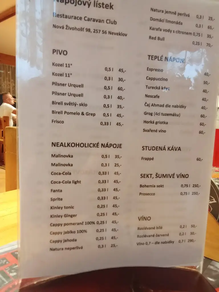 Menu_Caravan club restaurace_Neveklov_image_2
