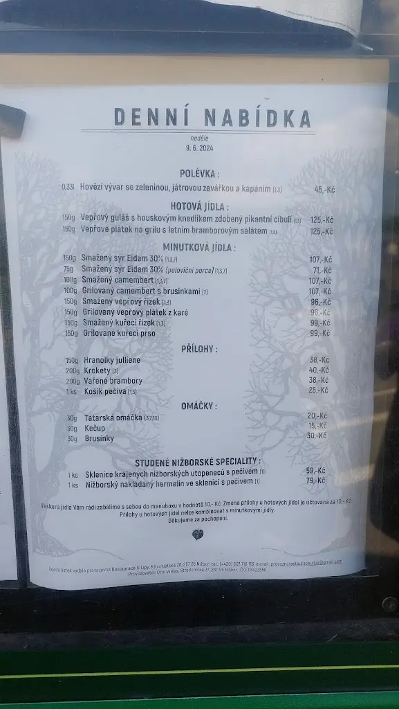 Menu_Restaurace U Lípy_Nižbor_immagine_1