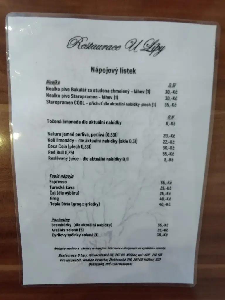 Menu_Restaurace U Lípy_Nižbor_immagine_3
