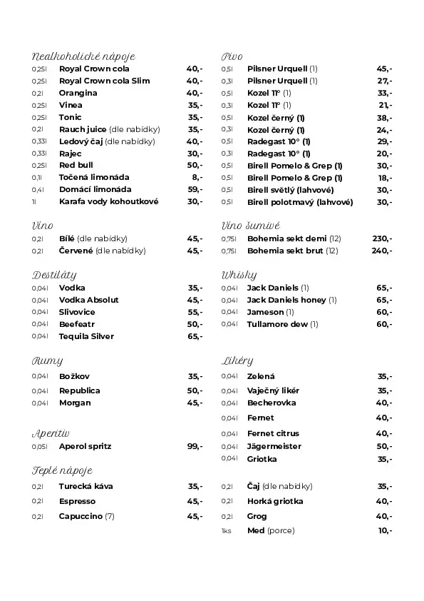 Menu_Hostinec u Káji Maříka_Mníšek pod Brdy_image_1