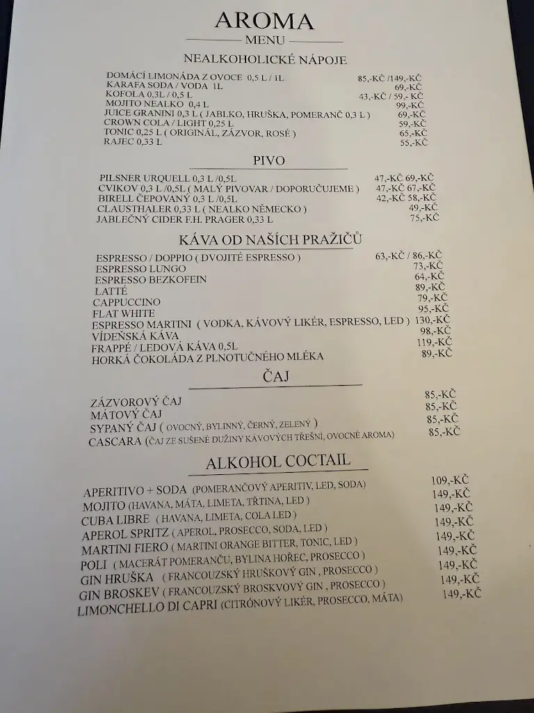 Menu_AROMA RESTAURACE_Neratovice_image_1