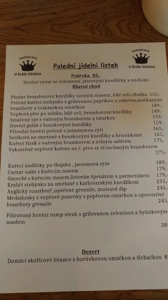 Menu_U Krále Václava_Milovice_image_2