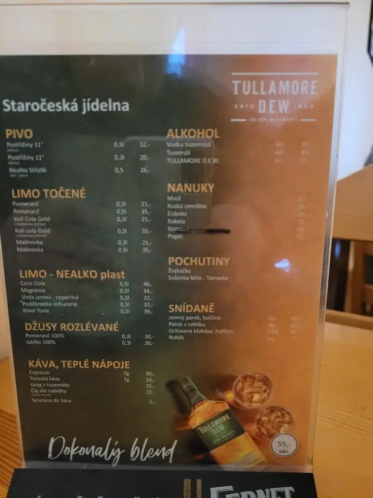 Menu_Staročeská jídelna - Nádražní restaurace_Lysá nad Labem_image_1