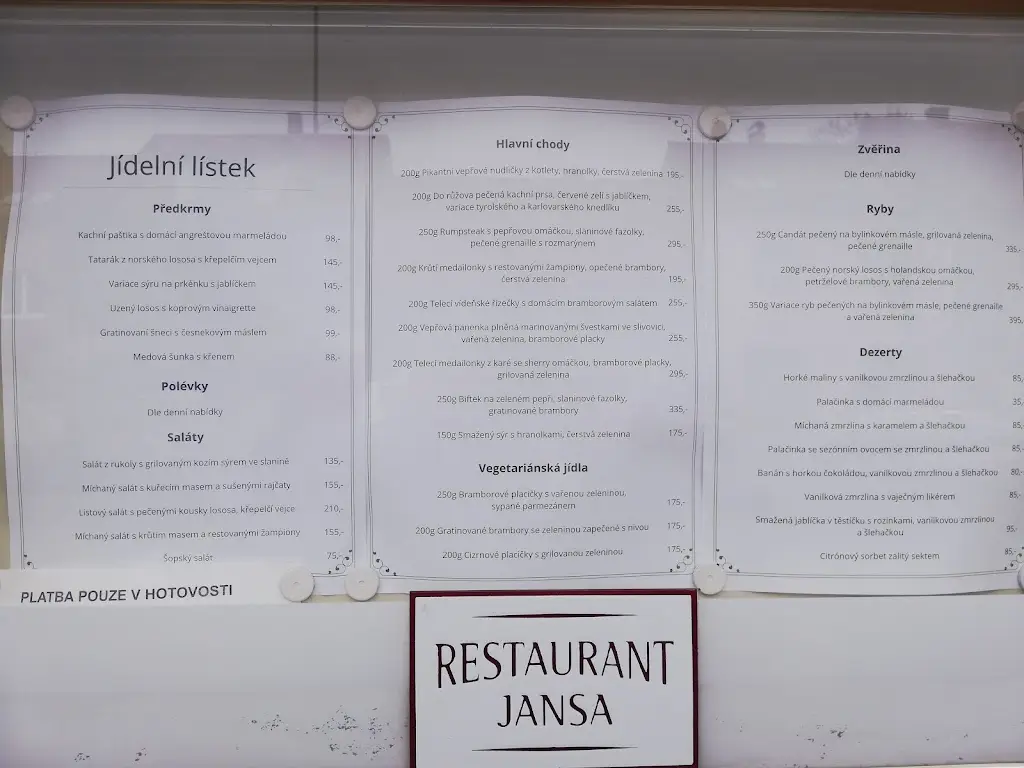 Menu_Restaurant Jansa_Nové Strašecí_immagine_1