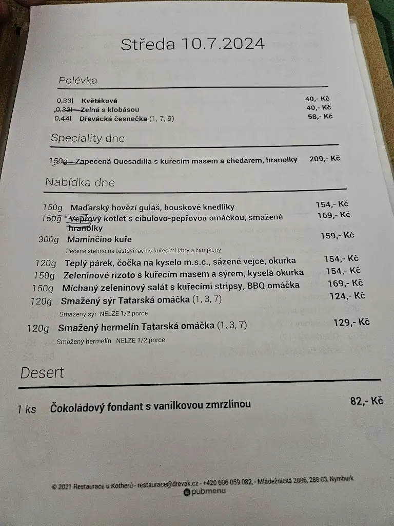 Menu_Restaurace u Kotherů Dřevák_Okres Nymburk_image_2