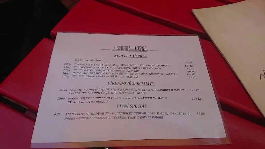Menu_Restaurace U Gregorů_Okres Nymburk_immagine_2