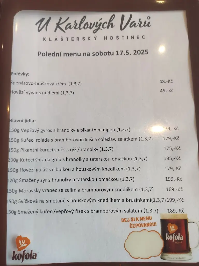Menu_U Karlových Varů_Mnichovo Hradiště_image_1