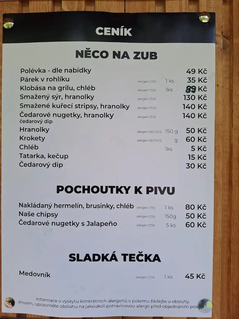 Menu_Kiosek Pod Drábkama_Mnichovo Hradiště_immagine_2