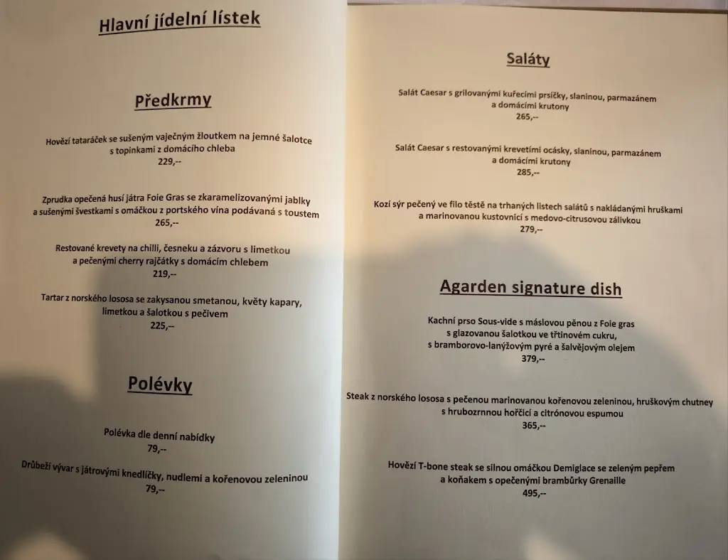 Menu_Agarden restaurant_Mnichovo Hradiště_image_2