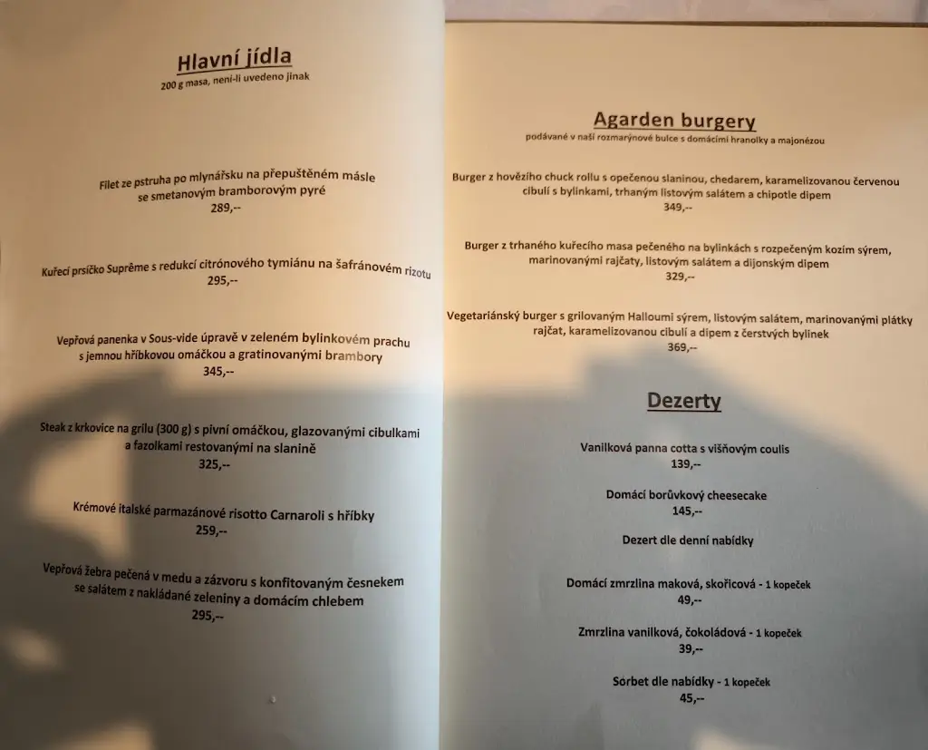 Menu_Agarden restaurant_Mnichovo Hradiště_image_3