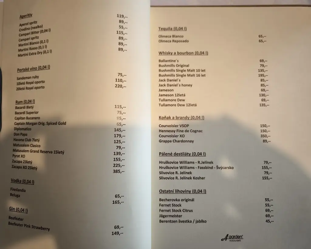 Menu_Agarden restaurant_Mnichovo Hradiště_image_4