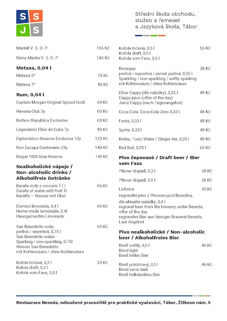 Menu_Restaurace Beseda_Okres Tábor_image_1