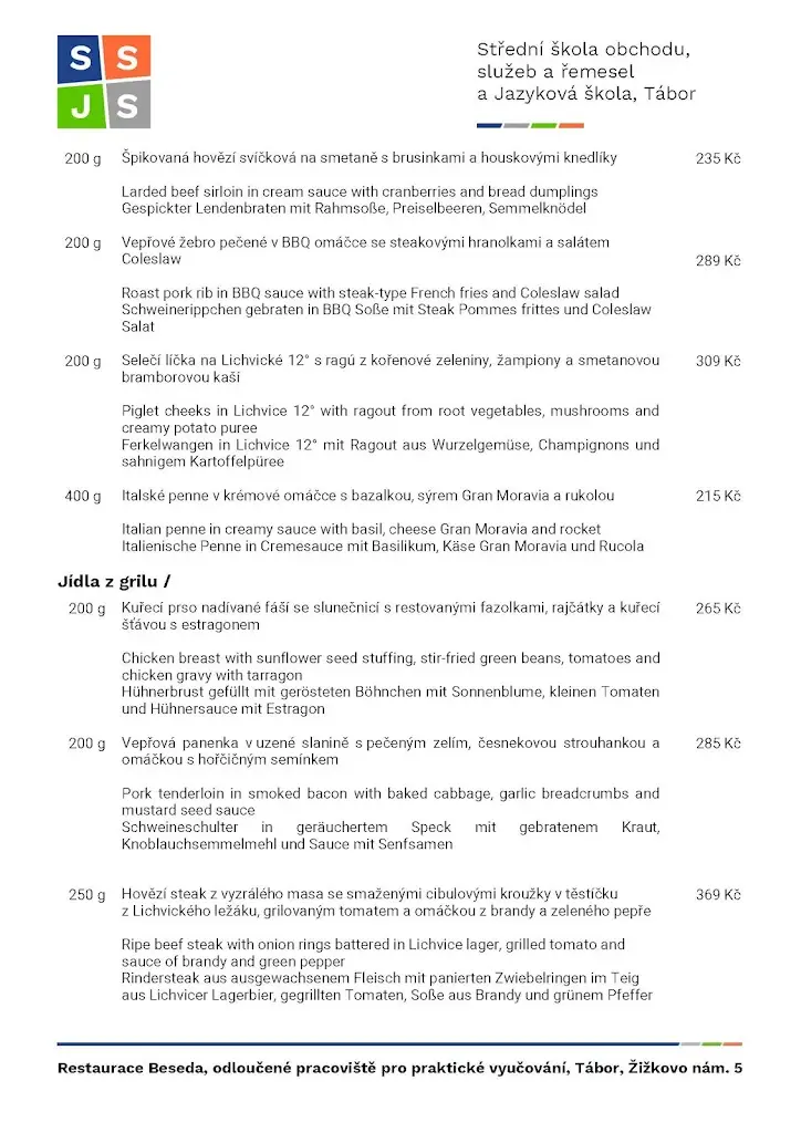 Menu_Restaurace Beseda_Okres Tábor_image_2