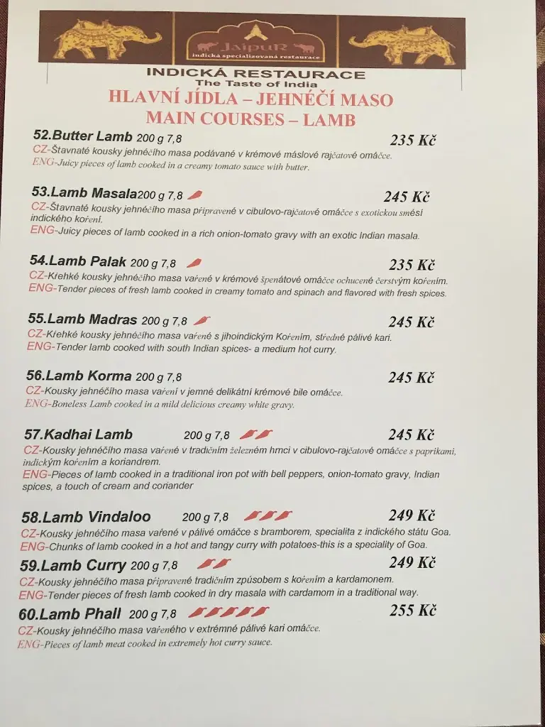 Menu_Namaste Bharat Indická Restaurace_Okres Rakovník_image_1