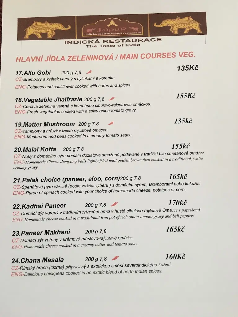 Menu_Namaste Bharat Indická Restaurace_Okres Rakovník_image_2