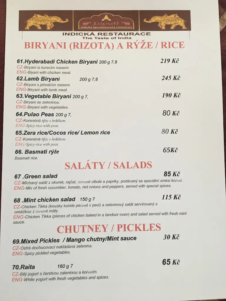 Menu_Namaste Bharat Indická Restaurace_Okres Rakovník_image_4