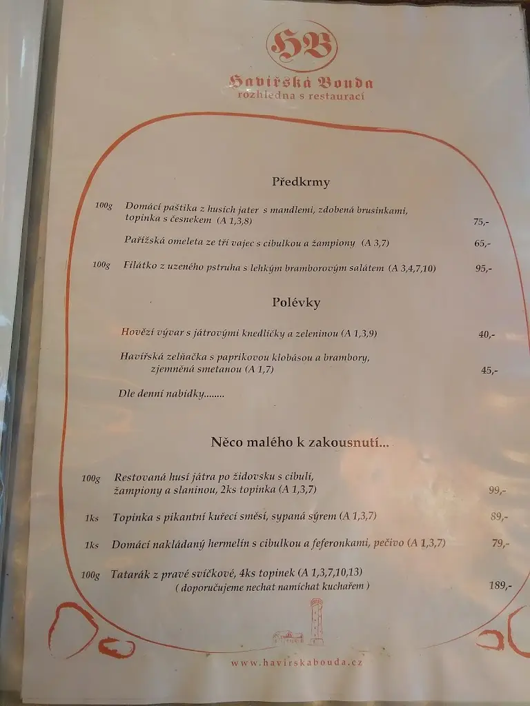 Menu_Havířská Bouda_Okres Kutná Hora_image_1