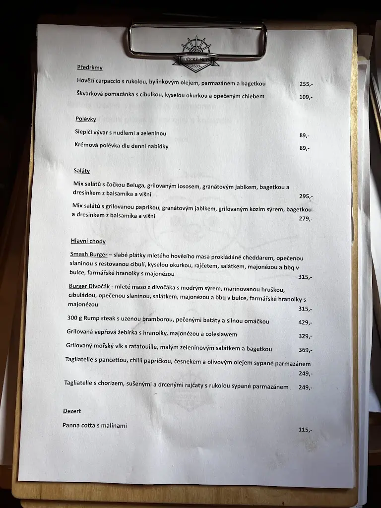 Menu_Pension Bučický mill_Rožďalovice_image_1