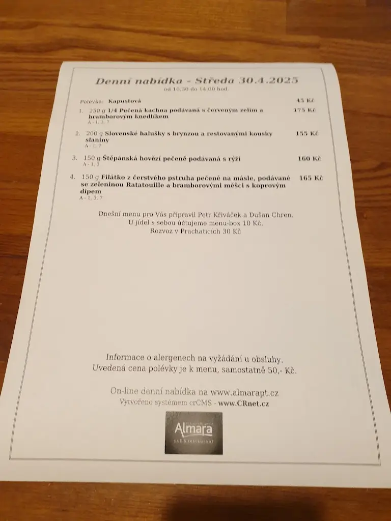 Menu_Almara Pub&Restaurant_Prachatice_image_2