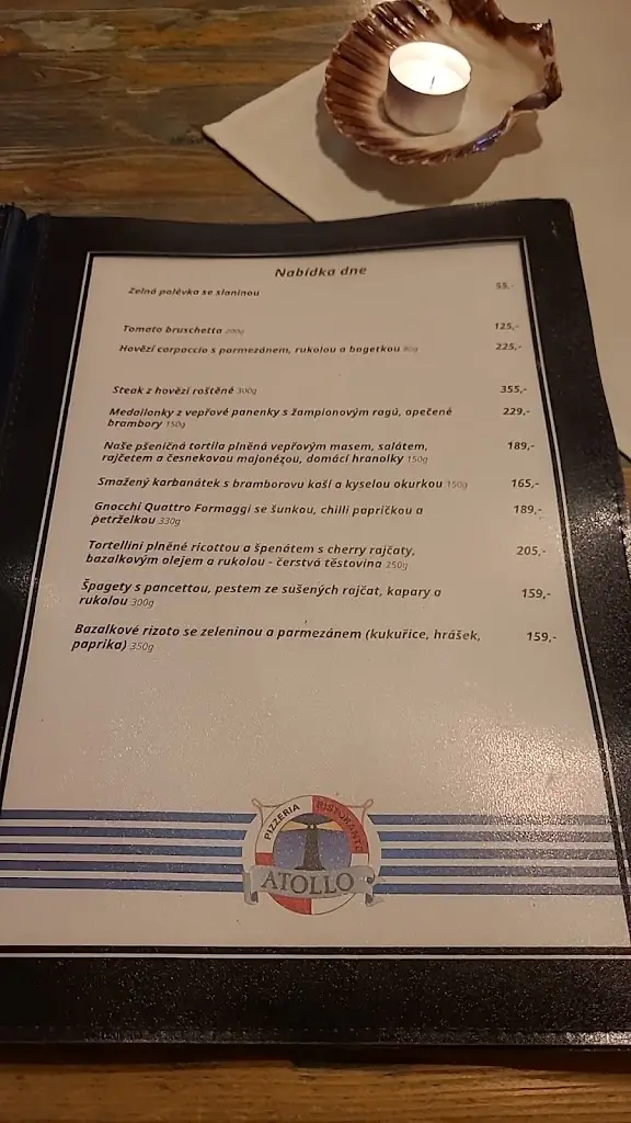 Menu_Pizzeria & Ristorante Atollo_Okres Příbram_image_3