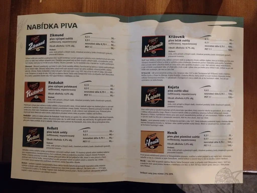 Menu_Rodinná nekuřácká restaurace U Kamene_Šestajovice_image_2