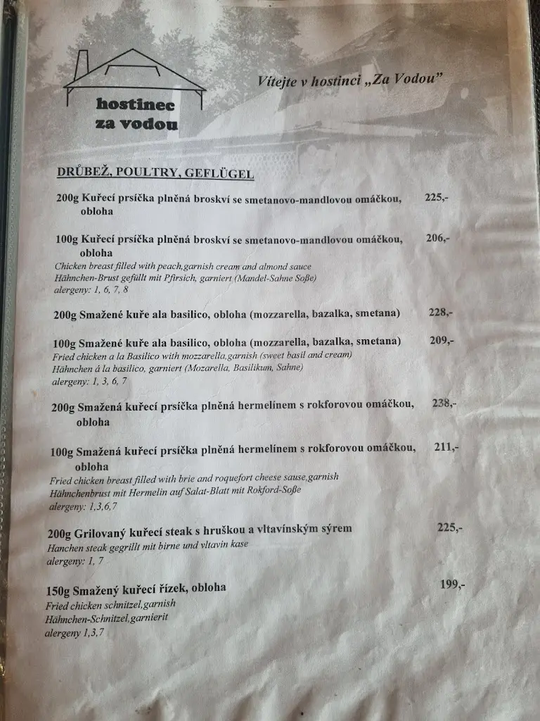 Menu_Hostinec Za Vodou_Sázava_immagine_2