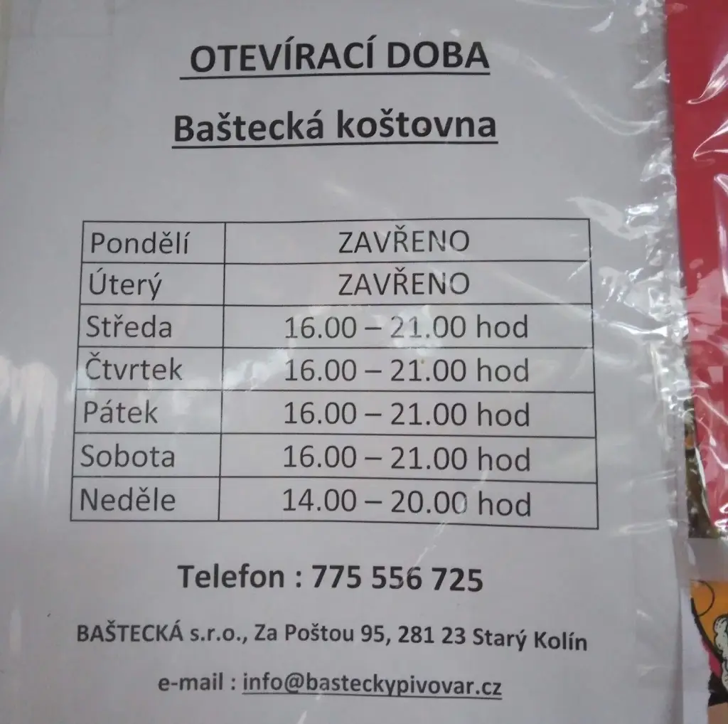 Menu_Baštecký Pivovar Starý Kolín_Starý Kolín_image_1