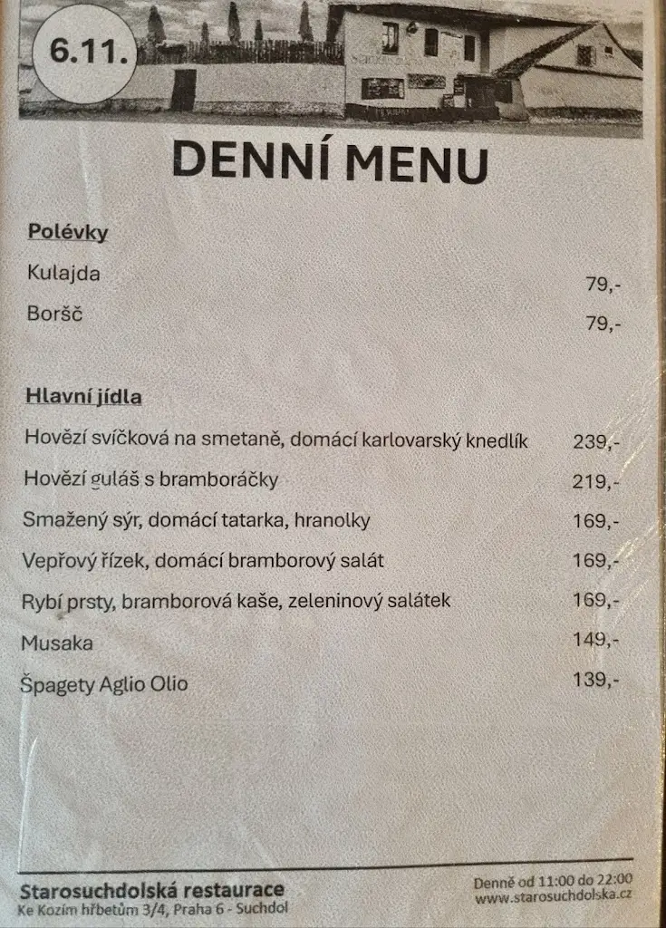Menu_Starosuchdolská Restaurace U Alazani_Suchdol_image_1
