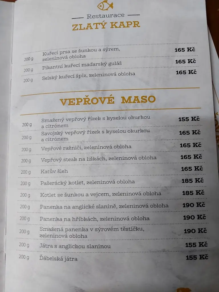 Menu_Restaurace U Zlatého kapra 