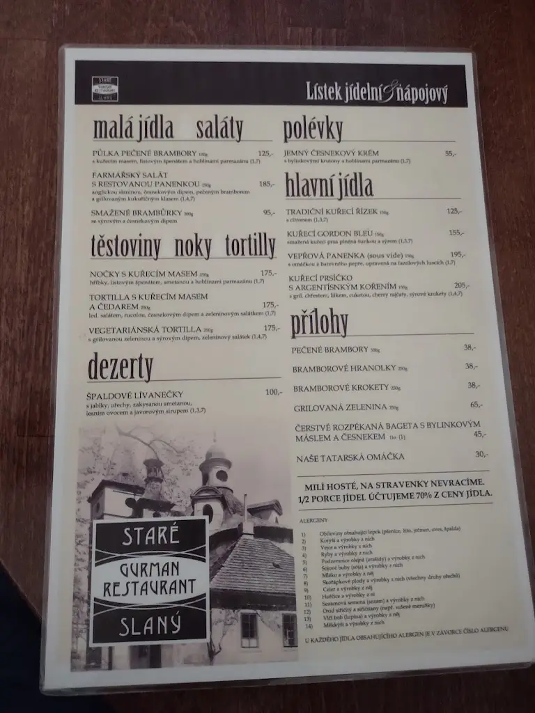 Menu_Gourmet Restaurace Staré Slaný_Slaný_image_3