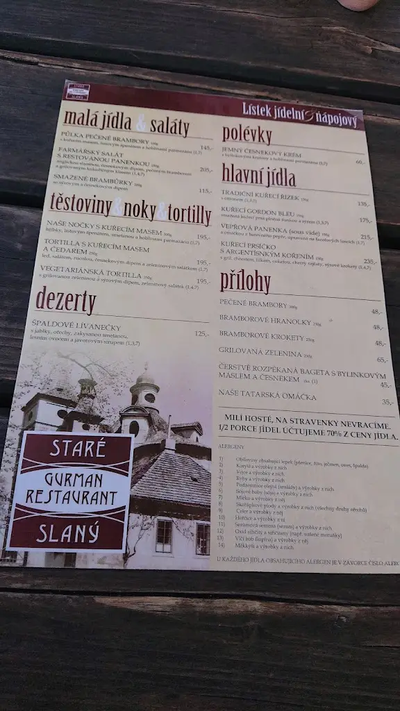 Menu_Gourmet Restaurace Staré Slaný_Slaný_image_4