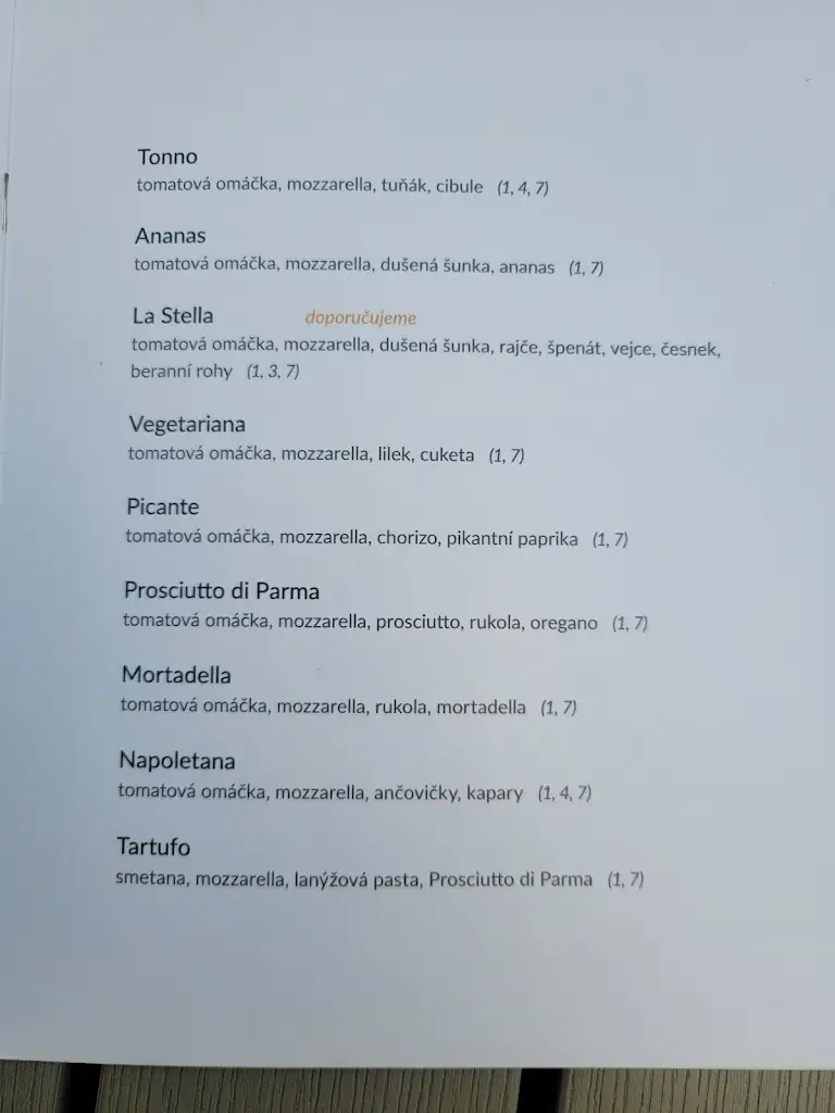Menu_Restaurace La Stella_Roztoky_image_3