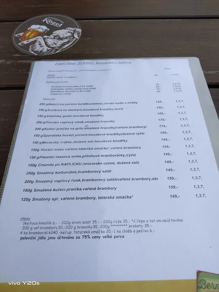 Menu_Restaurace U myslivce_Uhlířské Janovice_image_1