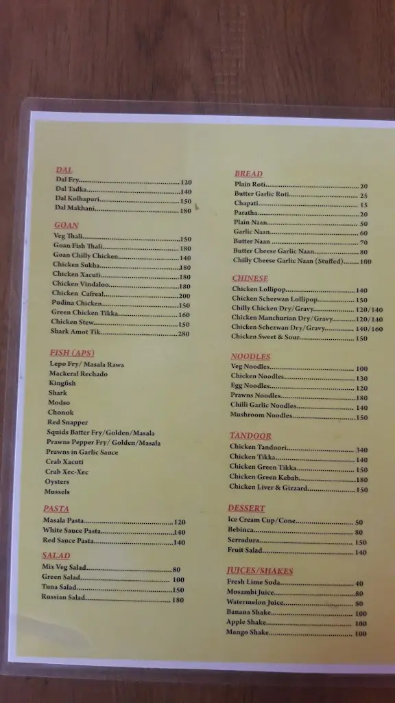 Menu_ATITHI RESTAURANT_Velim_image_1