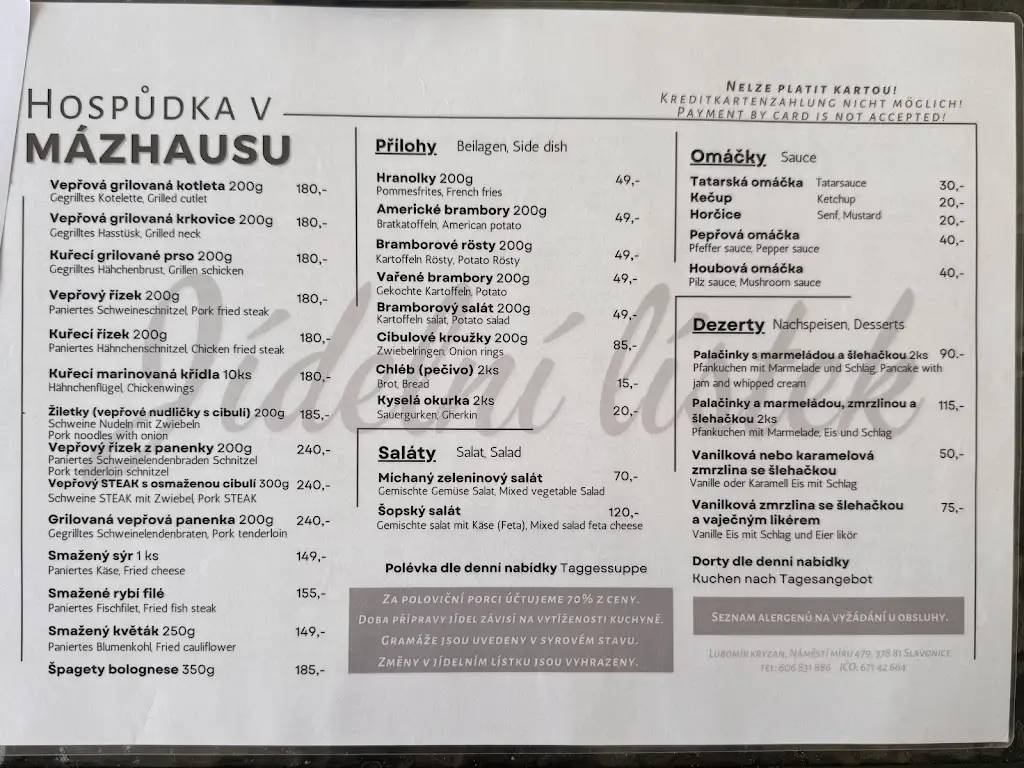 Menu_Hospůdka v Mazhauzu_Slavonice_image_1