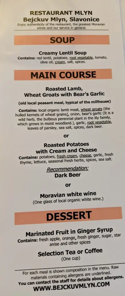 Menu_Bejčkův mlýn, restaurace_Slavonice_image_2