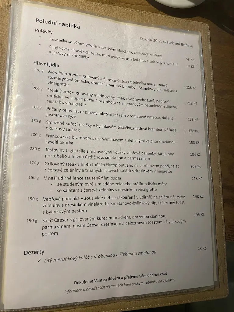 Menu_Restaurace Zeland_Zeleneč_immagine_2